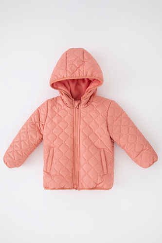 Baby Girl Hooded Fleece Lined Puffer Jacket
