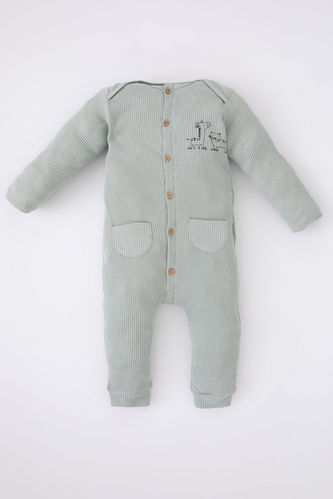 Baby Boy Ribbed Camisole Organic Cotton Jumpsuit