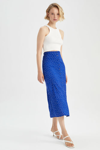 A-Line Patterned Regular Waist Midi Skirt