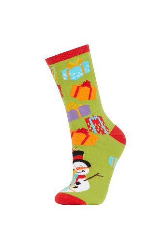 Women Christmas Themed Cotton Long Socks