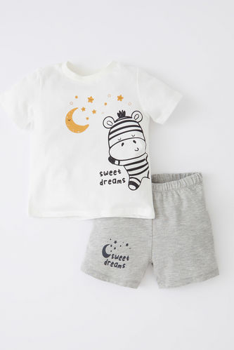 Erkek Bebek Baskılı Kısa Kollu Pijama Takım