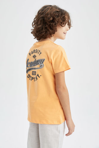 Boy's Crew Neck Printed Back Short Sleeve T-Shirt