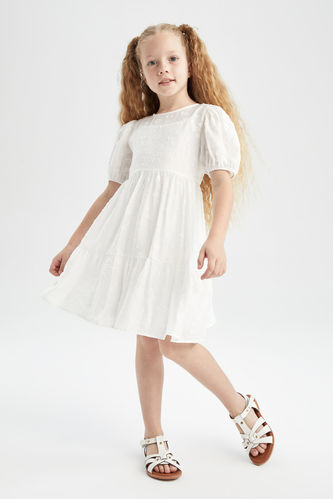 Kız Çocuk Kısa Kollu Şifon Elbise