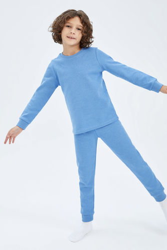 Пижама вязанная стандартного кроя вафельная для мальчиков