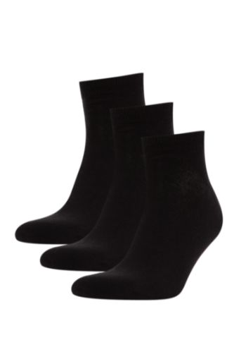 Man Black Men 3 Pack Cotton Booties Socks