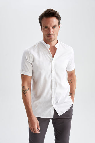 Regular Fit Polo Collar Short Sleeve Shirt