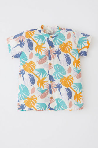 Regular Fit Tropical Patterned Short Sleeve Shirt