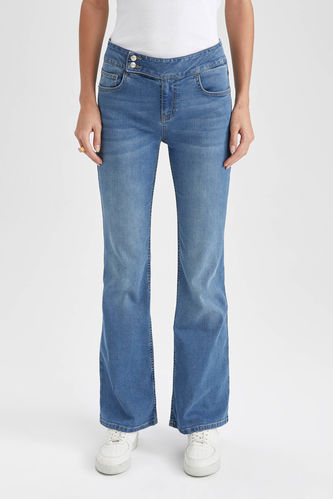 Flare Fit Flare Leg Low Waist Jeans