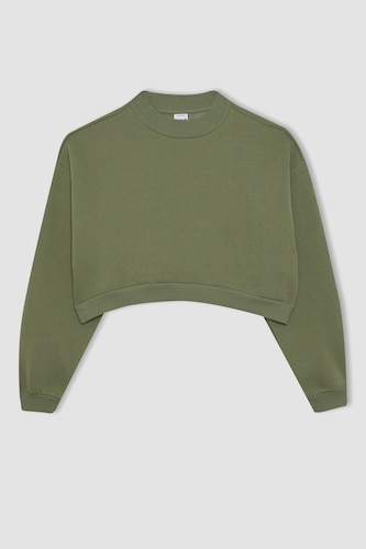 Crop Thick Sweatshirt Fabric Sweatshirt