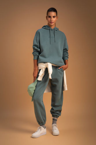 Oversize Fit Thick Sweatshirt Fabric Trousers