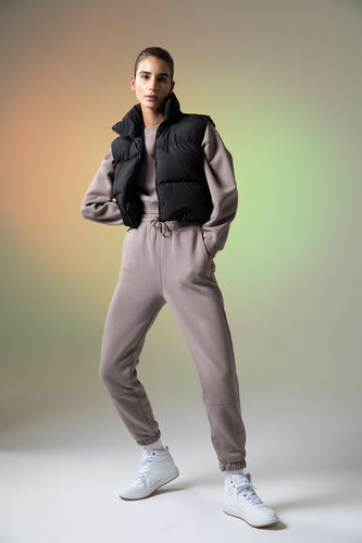 Standard Fit Thick Sweatshirt Fabric Trousers