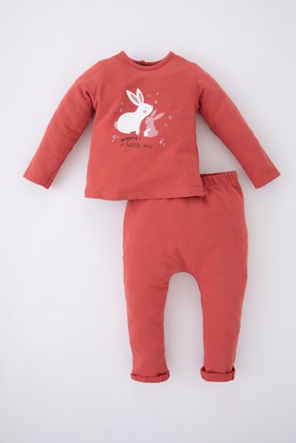Комплект 2 шт. стандартного кроя зайчик с длинным рукавом из тонкой ткани для малышей девочек