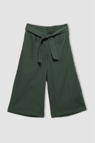 Girl Culotte Wide Leg Cotton Trousers