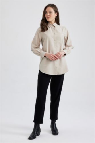 FEMME Noir Pantalon Coupe Carotte