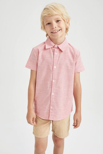 Erkek Çocuk Kısa Kollu Çizgili Gömlek