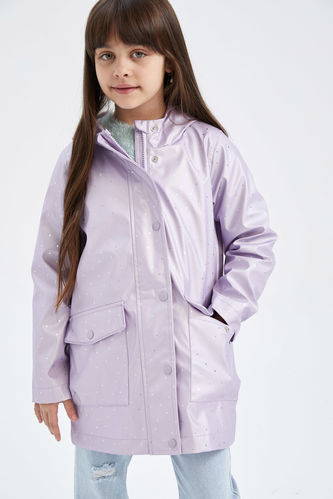Girls Waterproof Hooded Raincoat