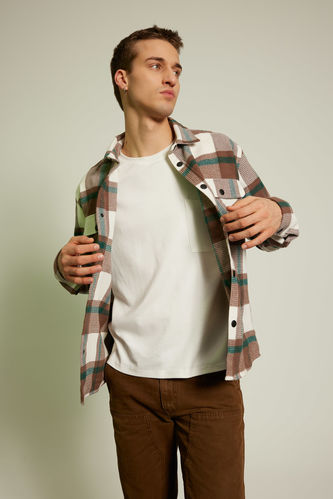 Relax Fit Cotton Plaid Long Sleeve Shirt