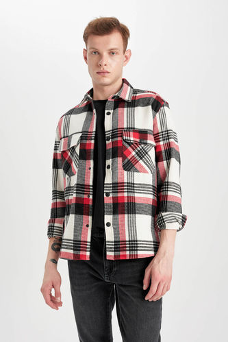 Relax Fit Cotton Plaid Long Sleeve Shirt