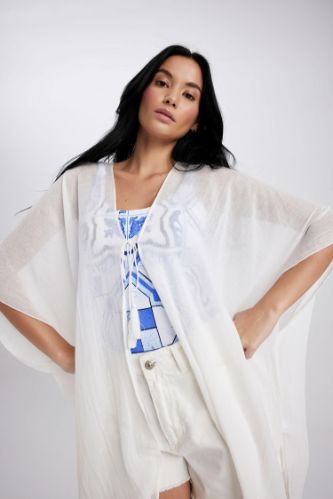 Regular Fit Pamuklu Kimono-Fall İn Love