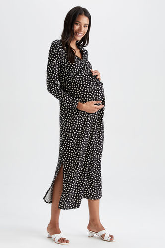 Платье для беременных миди приталенного кроя