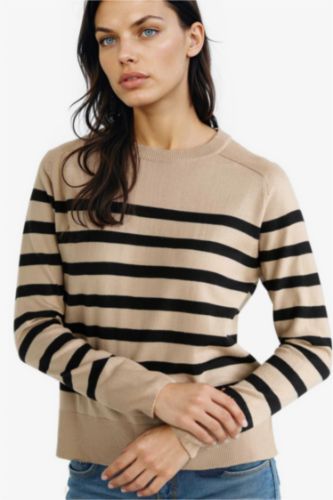 Regular Fit Crew Neck Striped Pullover