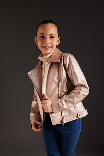 Girls Faux Leather Coat
