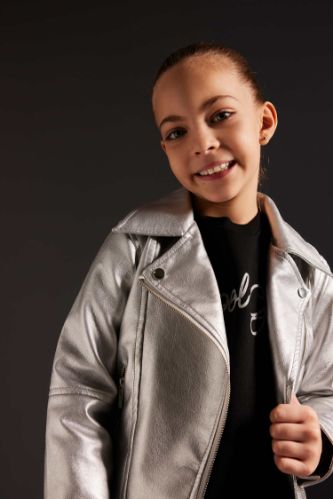 Little girls leather clearance jacket