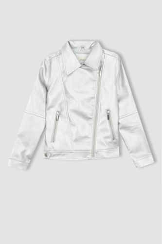 White leather clearance jacket for girls