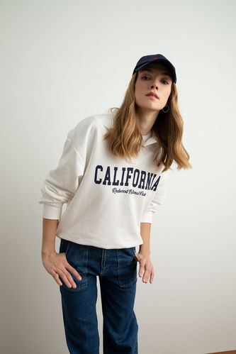 Relax Fit Polo Neck Sweatshirt
