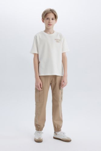 Erkek Çocuk Kargo Jogger Standart Paça Gabardin Pantolon