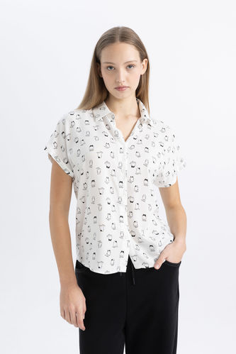 Regular Fit Shirt Collar Short Sleeve Shirt
