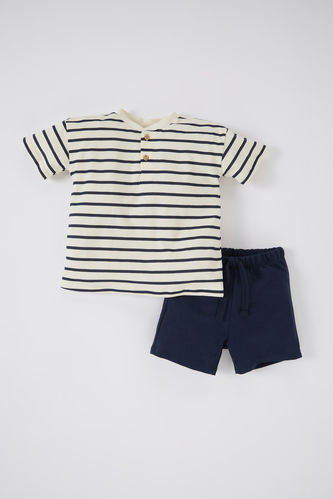 Baby Boy Striped Short Sleeve T-Shirt Shorts 2-Pack Set