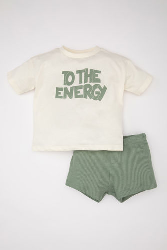 Baby Boy Printed Short Sleeve T-Shirt Shorts 2-Pack Set
