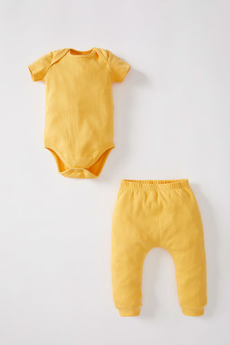 Baby Boy Short Sleeve Ribbed Camisole 2-Piece Set