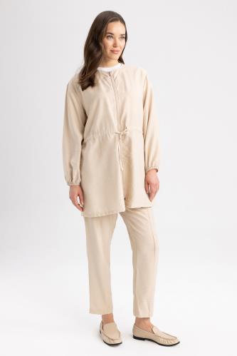 Straight Leg Trousers with Harem Pockets