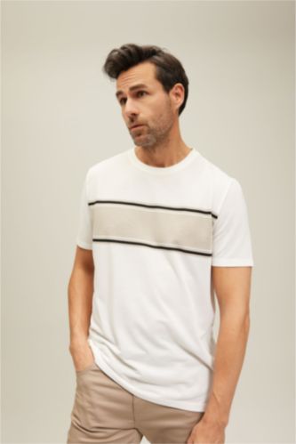 MAN White Regular Fit Crew Neck T-Shirt