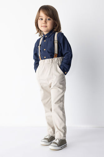 Baby Boy Long Sleeve Shirt Twill Pants 2-Pack Set