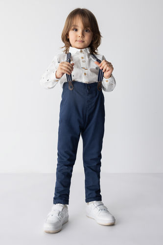 Baby Boy Suspender Gabardine Trousers Set of 2
