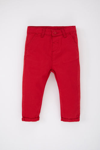 Erkek Bebek Basic Kırmızı Gabardin Pantolon