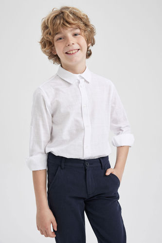 Boy Textured Long Sleeve Shirt