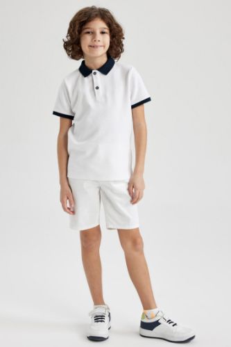 Blanc GAR ONS T Shirt Polo Manches Courtes Et Col Polo Pour