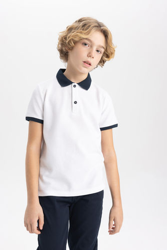 Boys Regular Fit Polo Neck Short Sleeved Polo T-Shirt