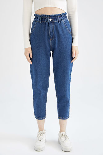 Paperbag Fit High Waist Jean  Cotton Trousers