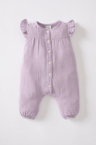 Purple طفلة صغيرة Baby Girl Newborn Muslin Jumpsuit 2730174 | DeFacto