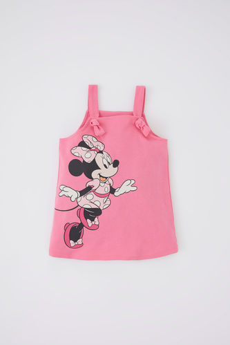 Baby Girl Disney Mickey & Minnie Strap Sweatshirt Fabric Dress