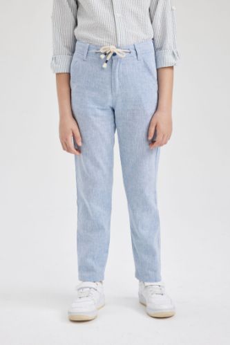 Boys Blue Linen Pants - Blue Leaf Houston