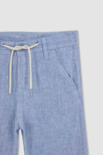 Blue Boys & Teens Boy Regular Chino Linen Blend Trousers 2790382