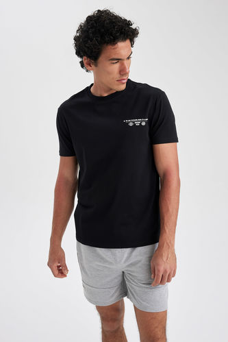 T-Shirt Coupe Régulière Imprimé Col Ras Du Cou