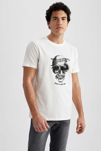 T-Shirt Coupe Slim À Col Ras Du Cou