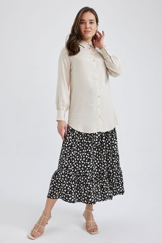 Floral Viscose Maxi Skirt